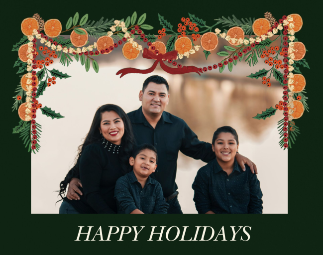 Photo Citrus Holiday Garland Card