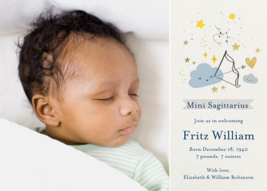 Star Sign Photo - Birth Announcement by Little Cube