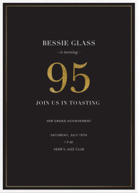 Classic Black and Gold Border - Birthday Invitation by Sugar Paper