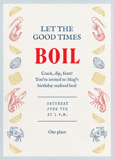 Seafood Boil - Birthday Invitation by Paperless Post