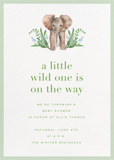 Painted Elephant (Arabella June) - Baby Shower Invitation by Dogwood Hill