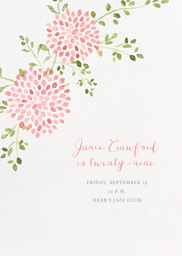 Watercolor Dahlias - Invitation by Paperless Post