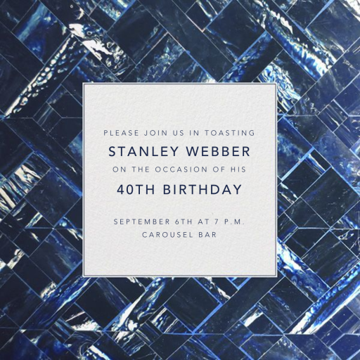 Blue Marble - Birthday Invitation by Oscar de la Renta