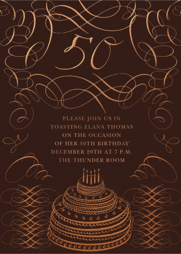 Swirly Celebration - 50th Birthday Invitation by Bernard Maisner