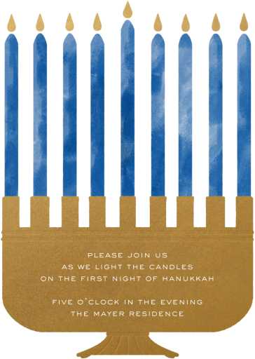 Menorah Cutout - Hanukkah Invitation by Paperless Post - Back