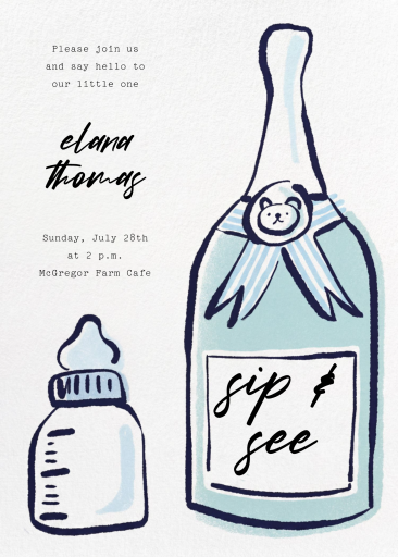 Double the Fun - Invitación para la fiesta «Sip and See» de Paperless Post
