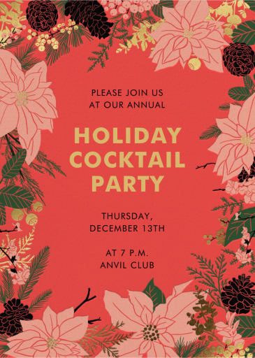 Wild Poinsettias - Holiday Party Invitation by Hello!Lucky