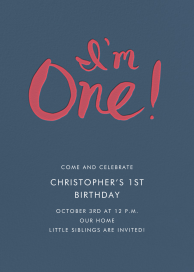 I'm One - First Birthday Invitation by Linda and Harriett
