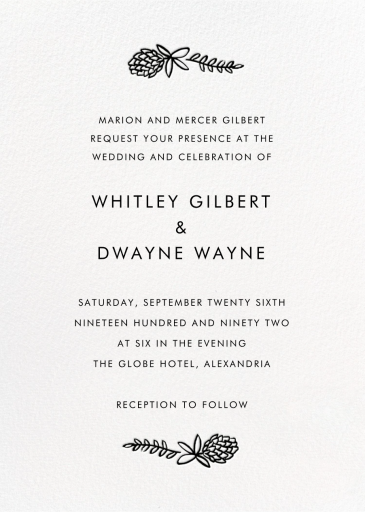 Botanical Lace (Photo) - Wedding Invitation by Rifle Paper Co. - Back