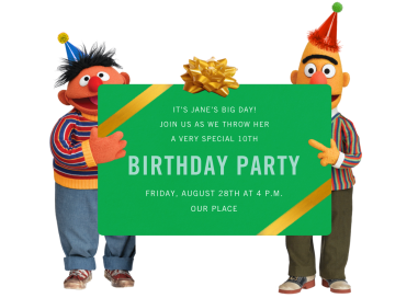 Bert and Ernie - Birthday Invitation by Sesame Street