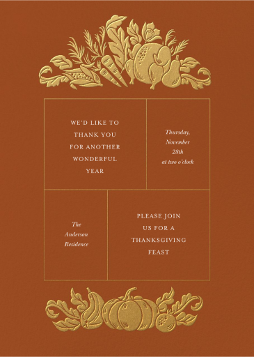 Gold Meal - Thanksgiving Invitation by Paperless Post
