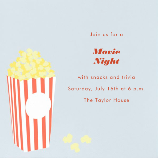 Bucket of Popcorn - Viewing Party Invitation by Paperless Post