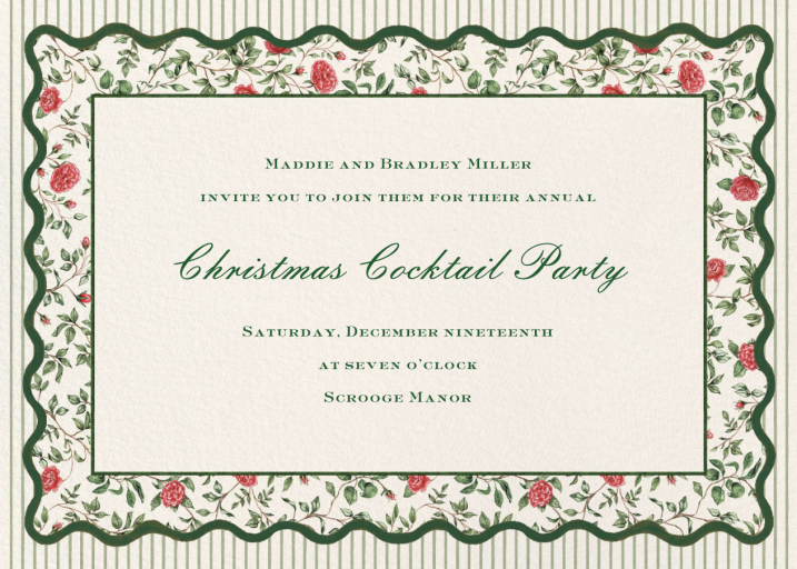 Homespun Florals (Lucy Young) - Christmas Party Invitation by Dogwood Hill