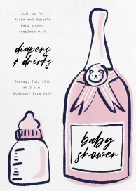 Bottle and Champagne Invitation