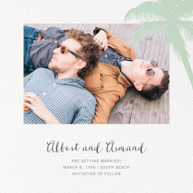 Tropical Palms (Photo Save the Date) by Paperless Post