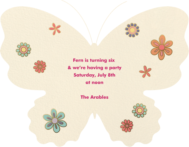 Wingspan - Invitation by Meri Meri - Back