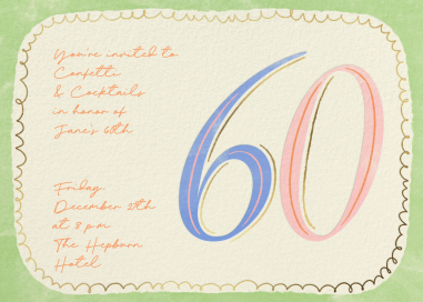 Loopy - 60th Birthday Invitation by Paperless Post