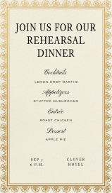 Golden Filigree - Rehearsal Dinner Invitation by Martha Stewart