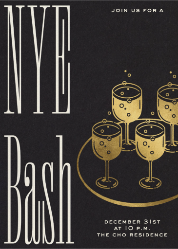 Sipping Bubbles - New Year's Eve Invitation by Paperless Post