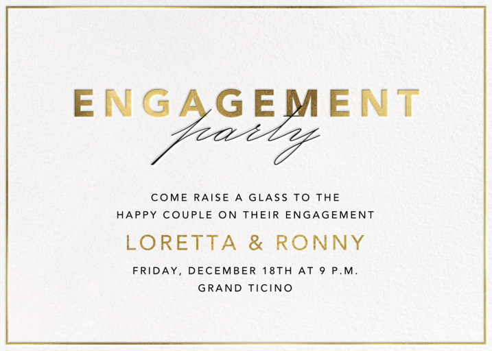 Shining Gold - Engagement - Invitation by Paperless Post