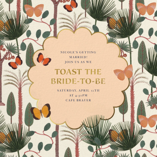 Butterfly Forest - Bridal Shower Invitation by Jungalow
