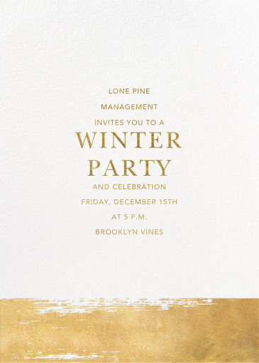 Simple Brushstroke - Corporate Holiday Party Invitation by Sugar Paper