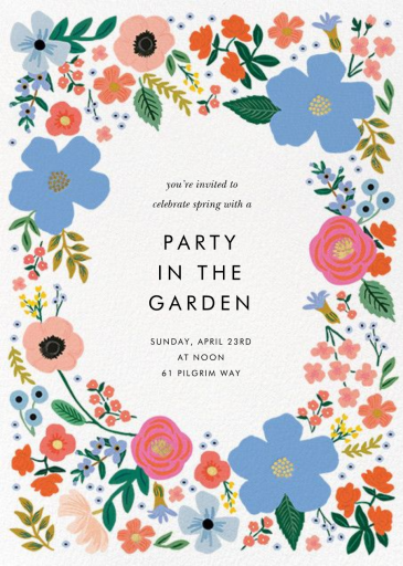 Wild Rose Border - Garden Party Invitation by Rifle Paper Co.