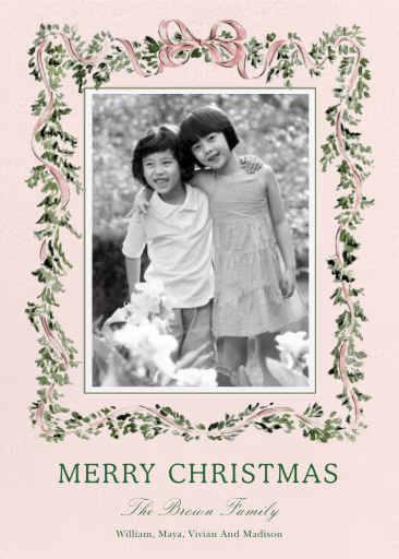 Pink Garland Photo (Riley Sheehey) - Christmas Card by Dogwood Hill