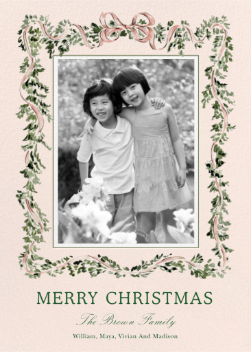 Pink Garland Photo (Riley Sheehey) - Christmas Card by Dogwood Hill