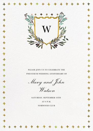 Canterbury Family Crest - Anniversary Invitation by Happy Menocal
