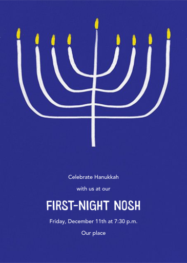 Simple Stroke Menorah - Hanukkah Invitation by Ashley G