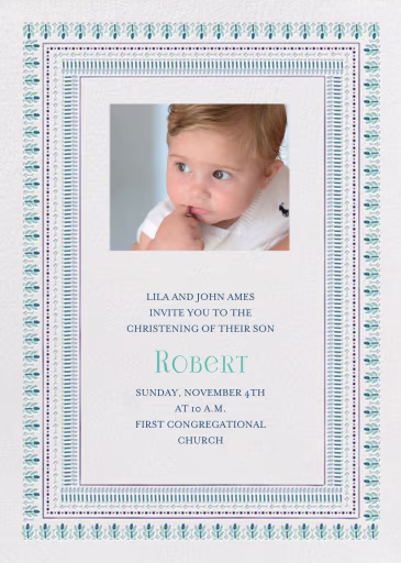 Pondi Cherry Nursery - Baptism & Christening Invitation by Mr. Boddington's Studio