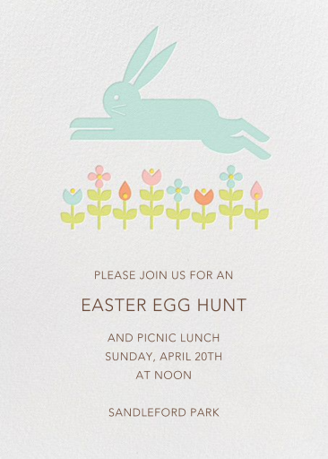 Leaping Rabbit - Easter Invitation by Petit Collage