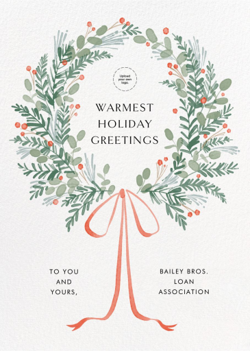 Watercolor Holly Wreath - Invitation by Paperless Post