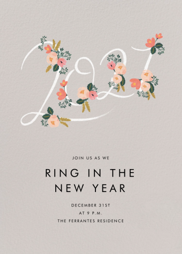 Floral New Year's Eve 2026 Invitation
