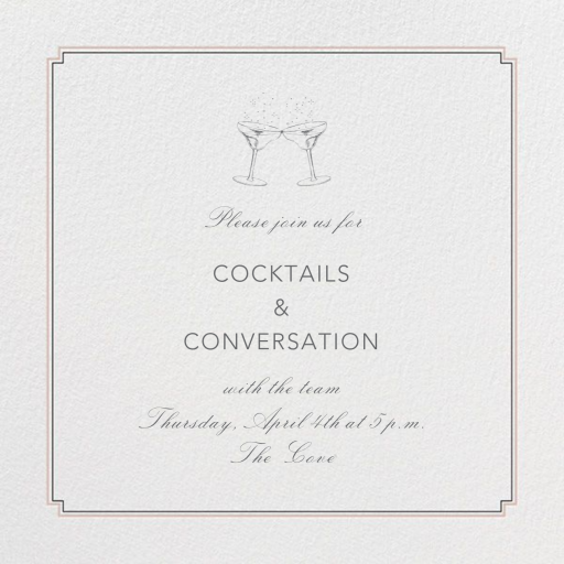 Indented Corners Frame - Cocktail Party Invitation by Paperless Post