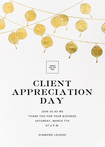 Golden String Lanterns - Appreciation Event Invitation by Paperless Post