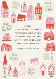 Pink Houses - Greeting Card by Mr. Boddington's Studio