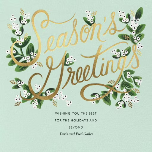 Mistletoe Branches - Holiday Card by Rifle Paper Co.