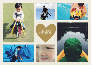 Gold Heart - Christmas Card by The Indigo Bunting