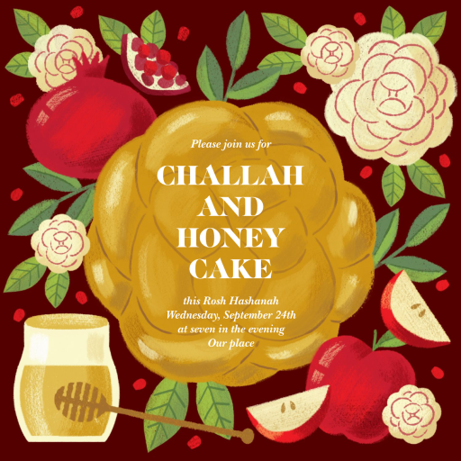 Honey and Challah - Rosh Hashanah Invitation by Paperless Post