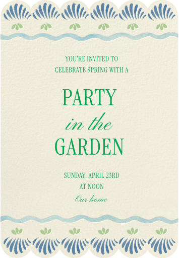 Seashell Border - Party Invitation by Martha Stewart