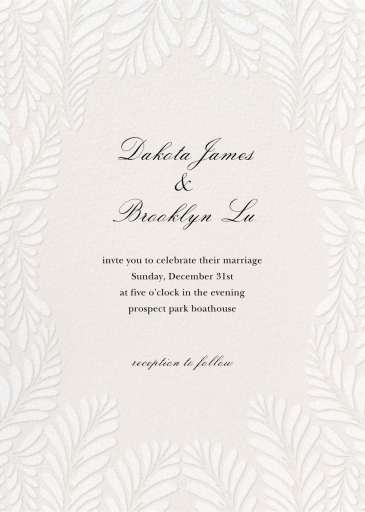 Winter Ferns - Invitation by Oscar de la Renta