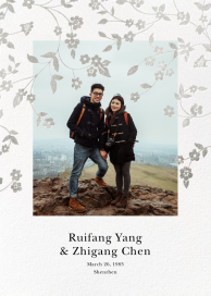 Photo with Floral Frame Save the Date