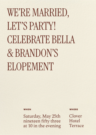 Passing Moments - Elopement Party Invitation by Paperless Post