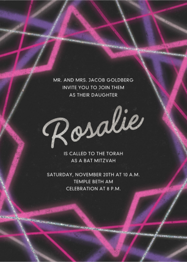 Neon Star - Birthday Invitation by Paperless Post