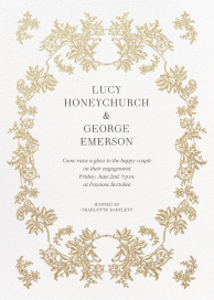 Gold Lace - Engagement Party Invitation by  Monique Lhuillier