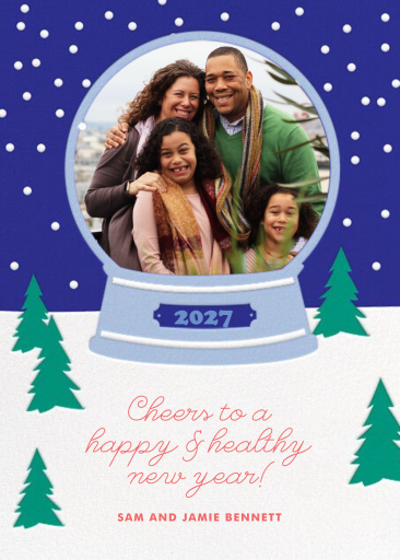 Photo Snow Globe Holiday Card