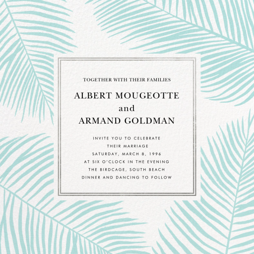 Palmier III (Invitation) - Wedding Invitation by Paperless Post