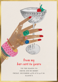 Hand Holding Cocktail Glass Invitation
